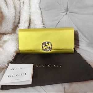Gucci Swarovski Crystal Satin clutch